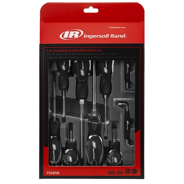 9Pc Screwdriver & Offset Mini Driver Set